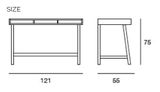 ABACO dizajnový písací stôl masív/sklo