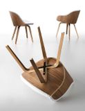 DANNY PB dizajnová stolička s podrúčkami kombinácia čalúnenie dyha