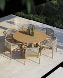 DESERT teakový záhradný stôl pevný kruhový