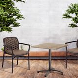 FLORA hnedá záhradná stolička hliník