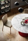 PLISSE dizajnový stôl kruhový pevný