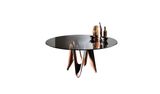 LAMBDA dizajnový stôl kruhový sklo keramika SOVET