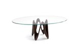 LAMBDA dizajnový stôl kruhový sklo keramika SOVET