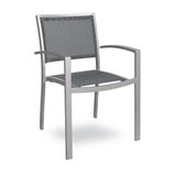 MEDI TEX šedá záhradná stolička bez podrúčky-hlinik