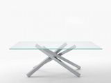 PECHINO dizajnový pevný jedálenský stôl sklenený pevný