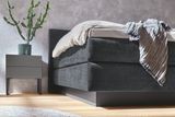 BOXSPRING luxusná čalúnená pružinová posteľ s podsadenou podnožou