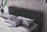BOXSPRING luxusná čalúnená pružinová posteľ s podsadenou podnožou