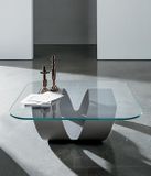 RING dizajnový sklenený konferenčný stolík SOVET