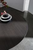 TOTEM dizajnový okrúhly stôl drevo sklo SOVET
