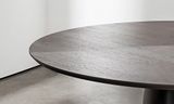 TOTEM dizajnový okrúhly stôl drevo sklo SOVET