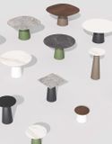 TOTEM dizajnový záhradný okrúhly stôl keramika