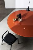 TOTEM dizajnový oválny stôl sklo keramika