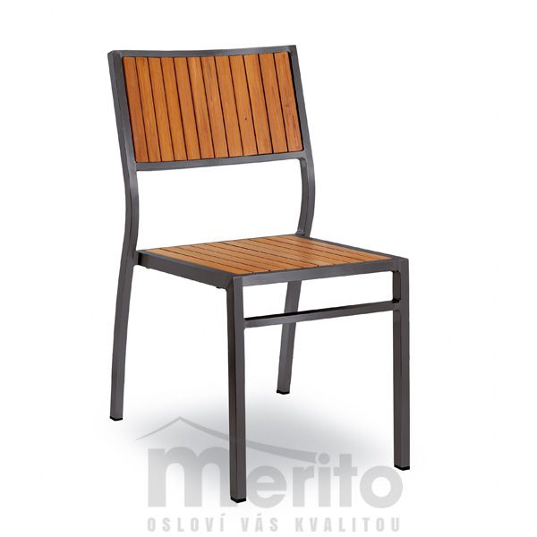 BAVARIA BLACK záhradná stolička bez podruciek