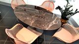 FLUTE dizajnový oválny stôl keramika lesklá ihneď k odberu