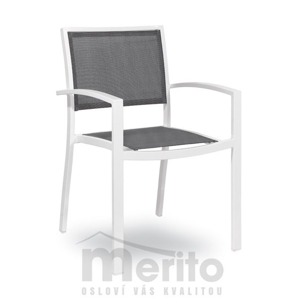 MEDI TEX deluxe bianco biela záhradná stoličkas podrúčkami