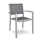 MEDI TEX šedá záhradná stolička s podrúčkami
