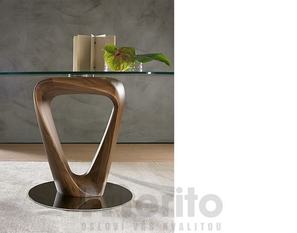 MOBIUS dizajnový stôl s masívnou nohou ovál