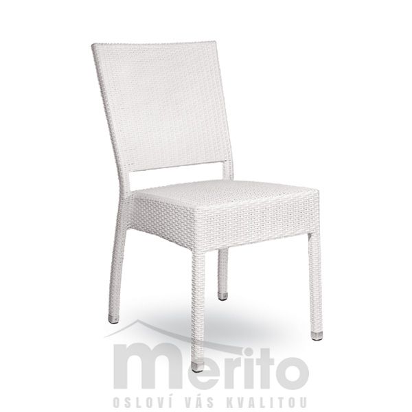 MUSICA záhradná biela stolička