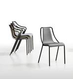 OLA PM dizajnová stohovateľná stolička s podrúčkami čalúnená