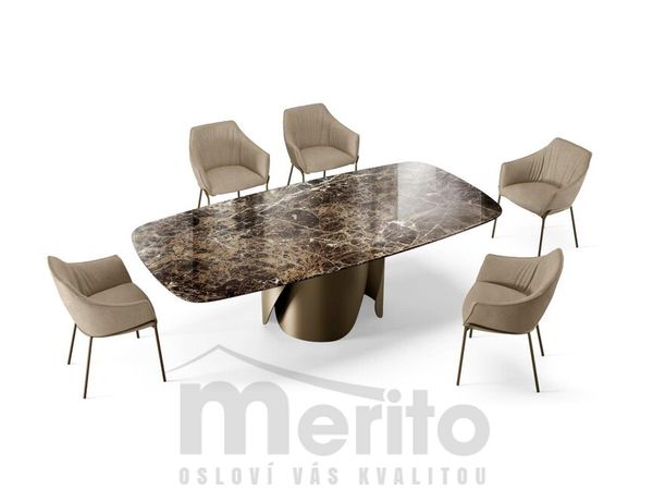 ONDA dizajnový pevný zaoblený stôl