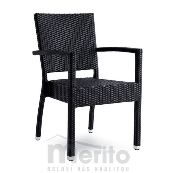 SINFONIA záhradná čierna stolička