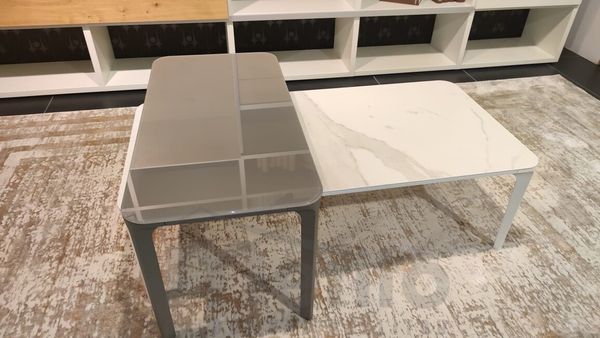 SLIM luxusný konferenčný stolík sklo sivé