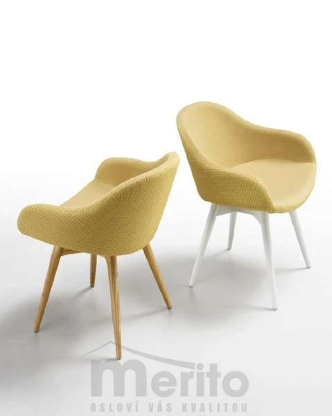 SONNY PB dizajnová stolička kresielko s podrúčkami drevená podnož